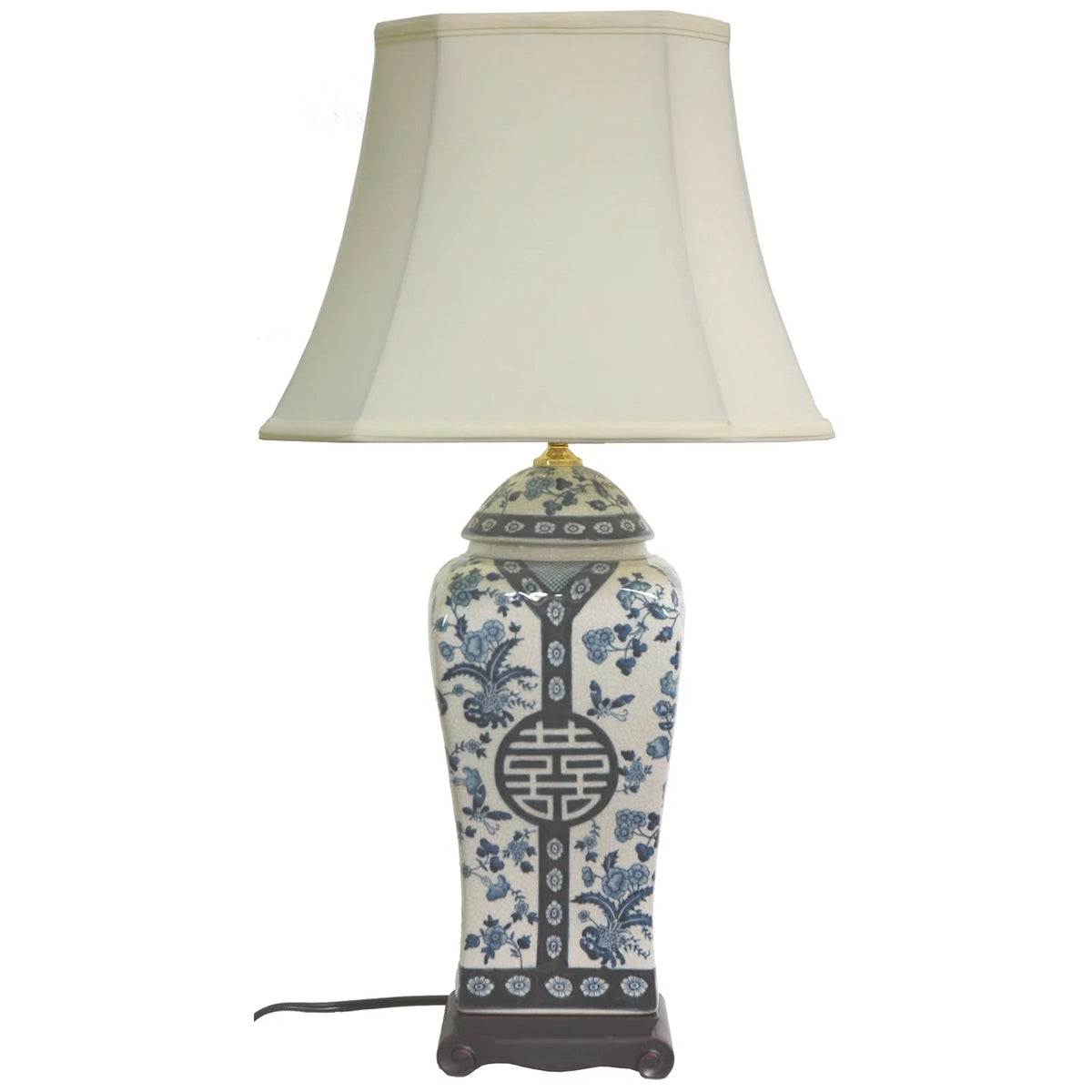 Blue & White Floral Vase Lamp V34992