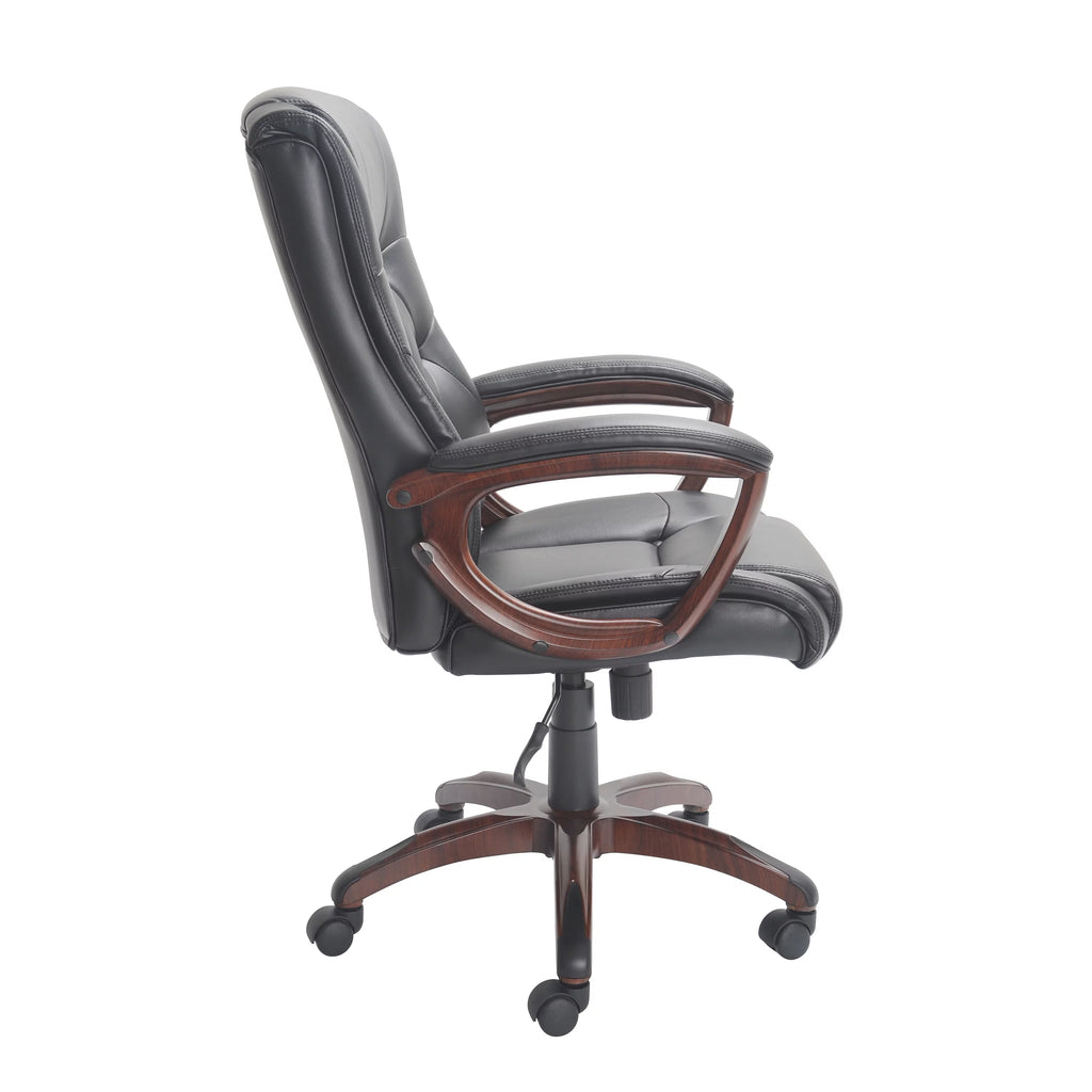 Black Bonded Leather Office Chair with Arms U39610