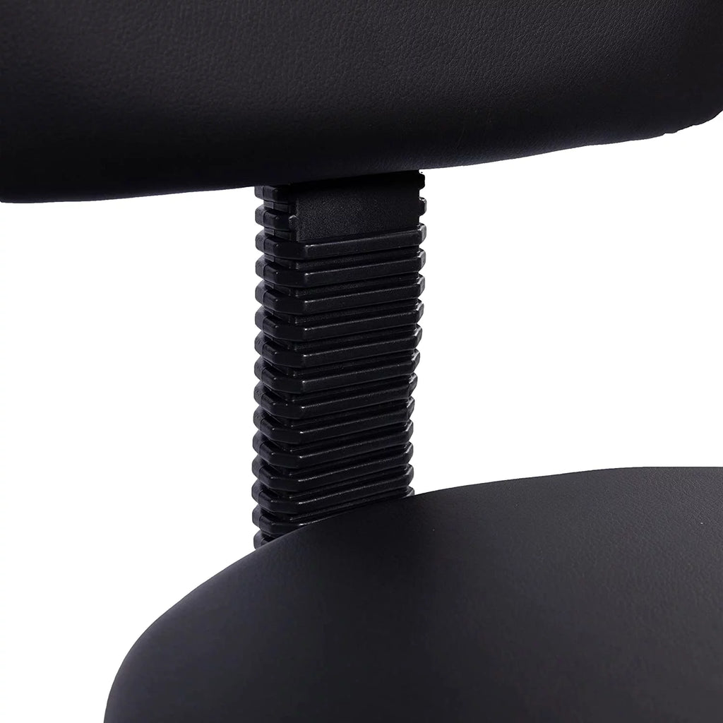 Black Faux Leather Adjustable Drafting Stool with Wheels P1255