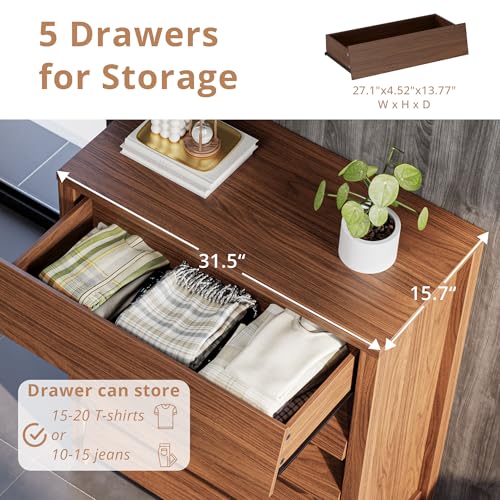 5 Drawer Wood Dresser U33436
