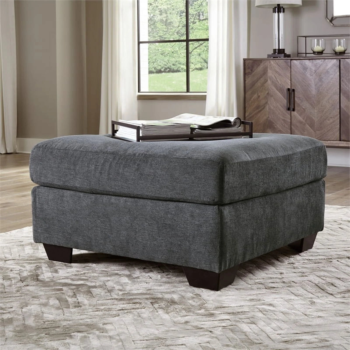 Oversized Fabric Accent Ottoman K8405