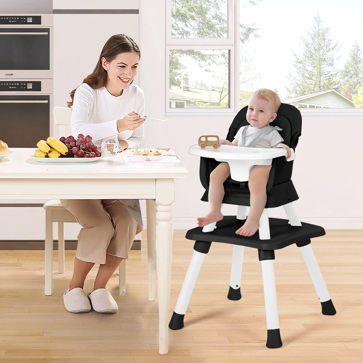 8 in 1 Black Baby High Chair W1881