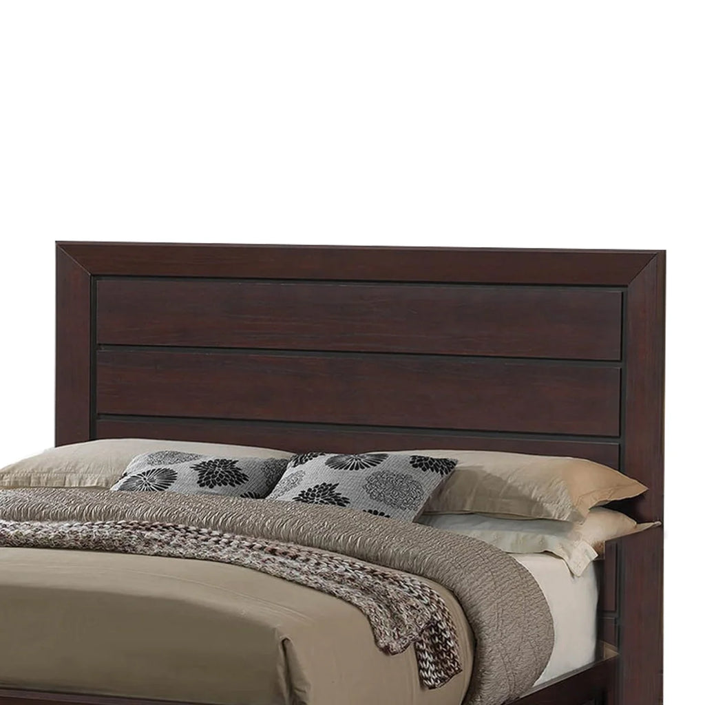 Brown Wooden Eastern King Size Bed with Two Storage Drawers H222