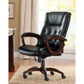 Black Bonded Leather Office Chair with Arms U39610