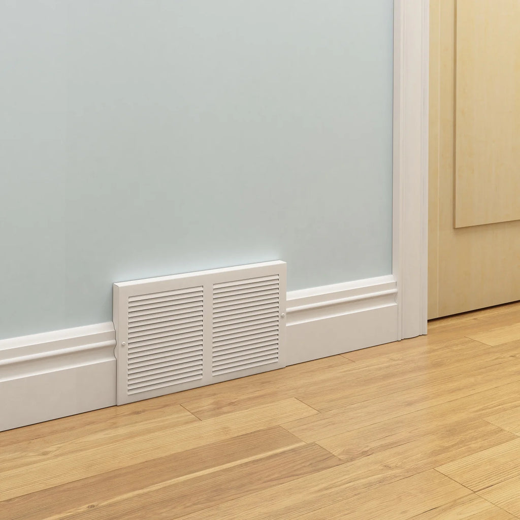 Imperial White Steel Rectangular Baseboard Return Grille U9082