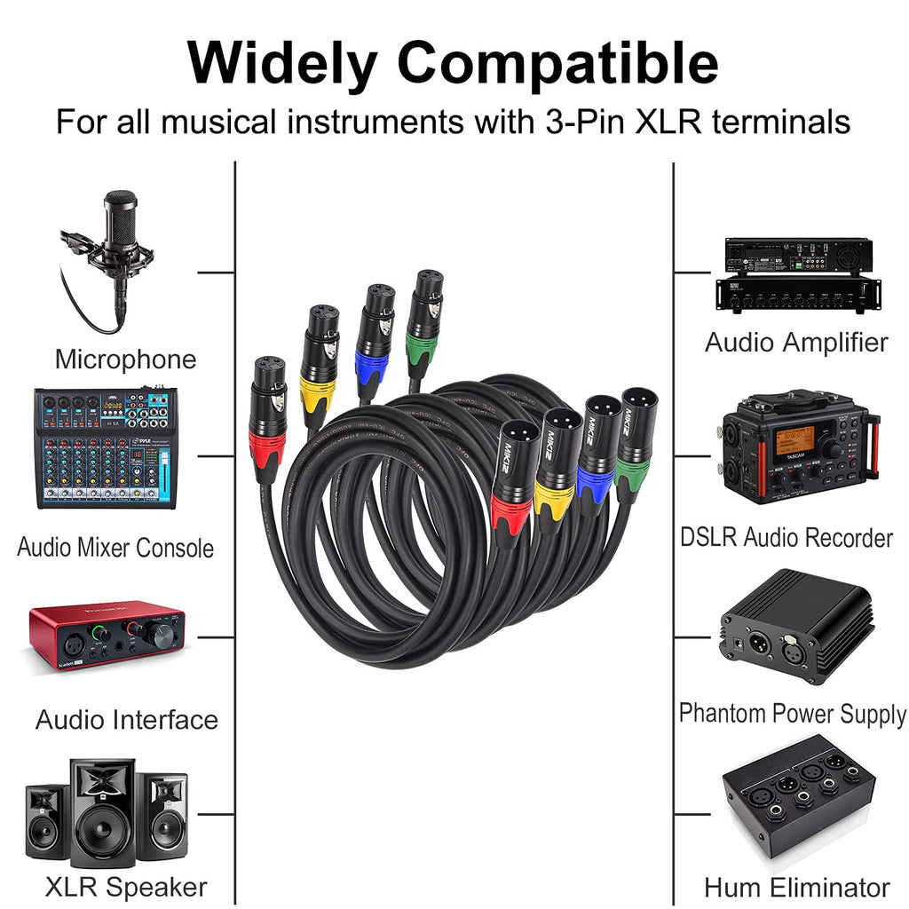 XLR Microphone Cables 25ft 4 Pack T6849