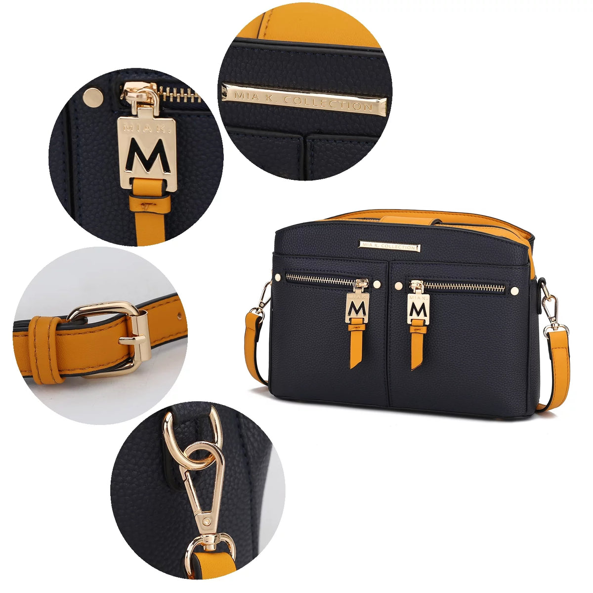 White Vegan Leather Crossbody Bag W847