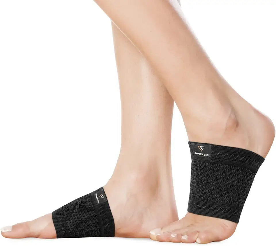 Copper Arch Support Compression Half Socks 1 Pair Black D547