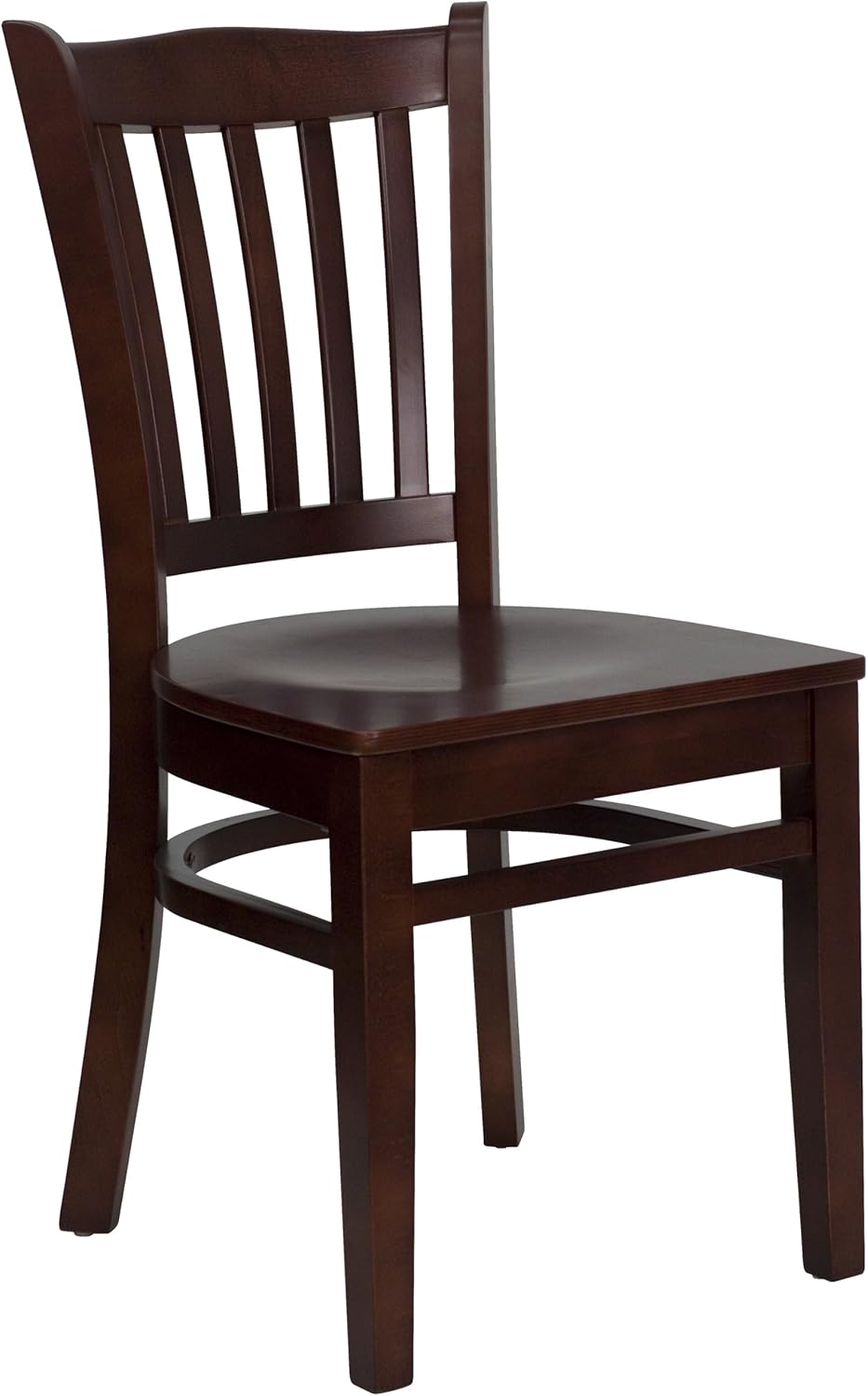 Vertical Slat Back Mahogany Wood Restaurant Chair W986978