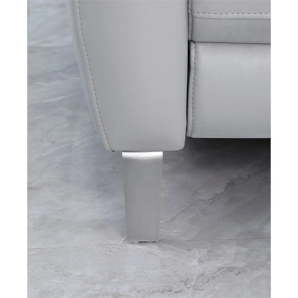Gray Faux Leather Power Sofa Z450