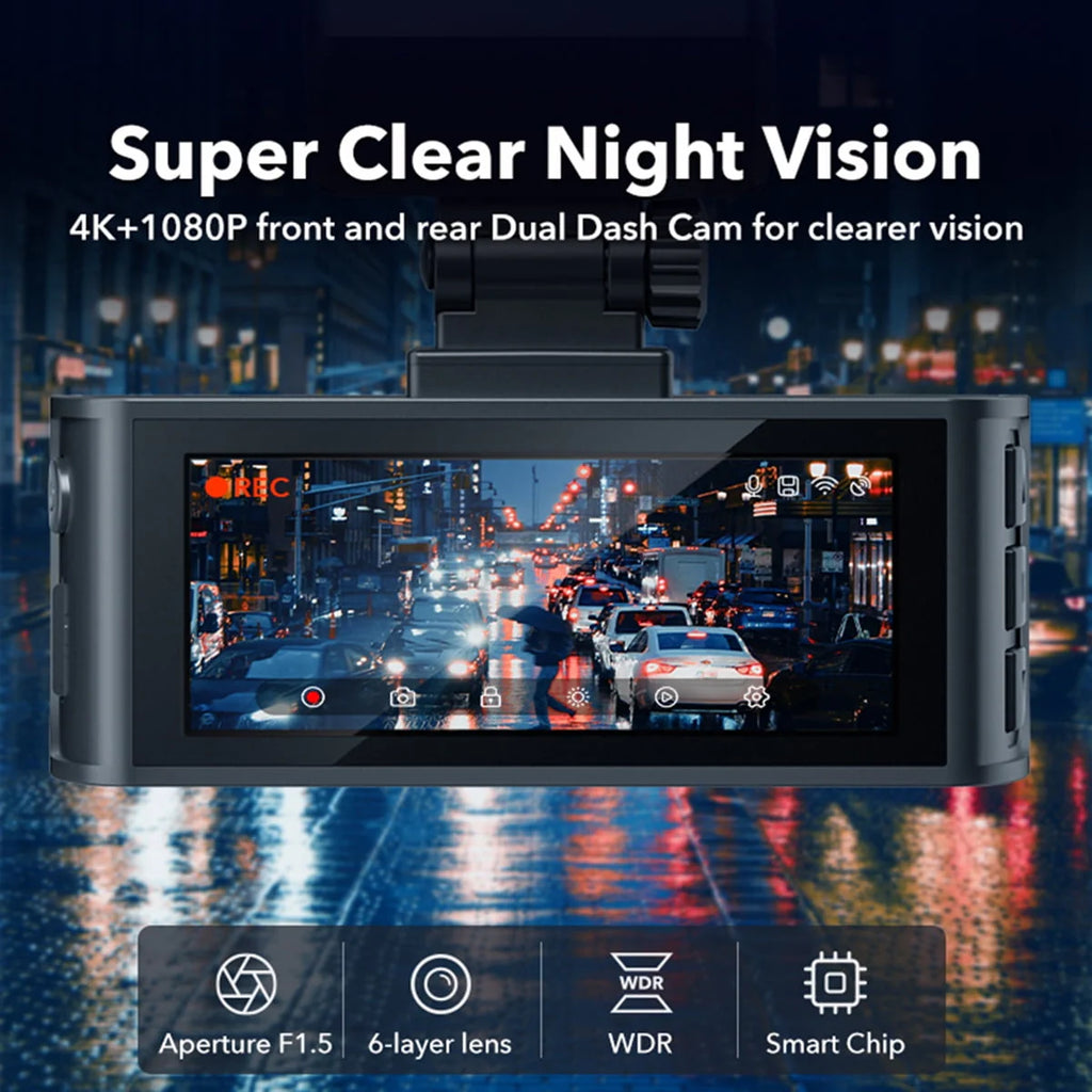 4K Dash Cam with WiFi GPS Night Vision S2721