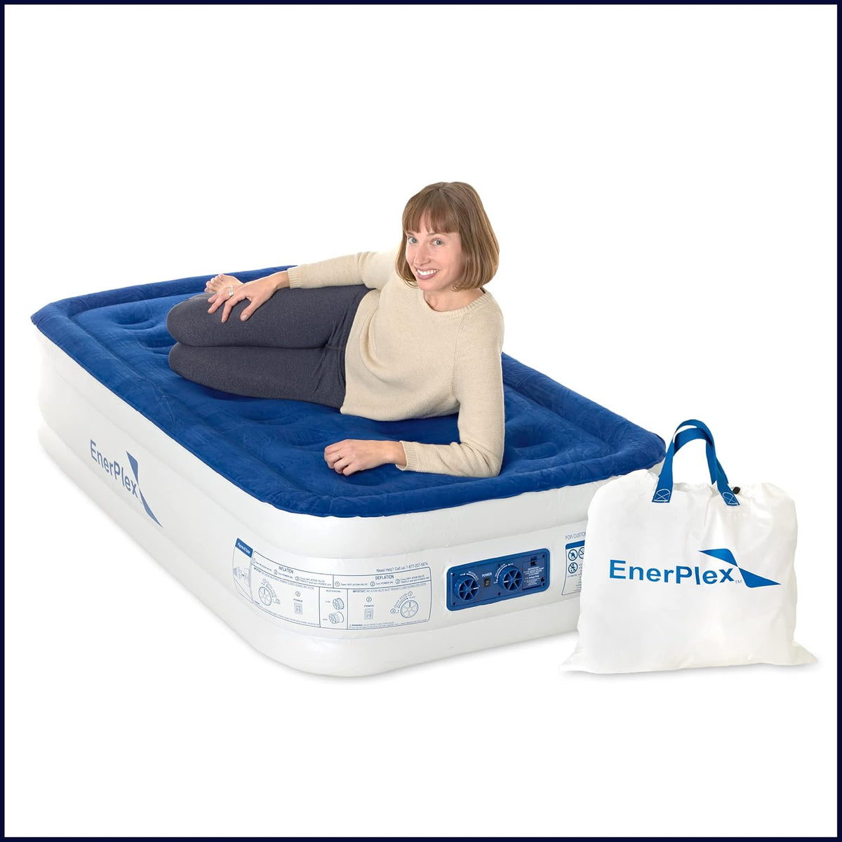 Queen Inflatable Air Mattress with Built-in Dual Pump T420295