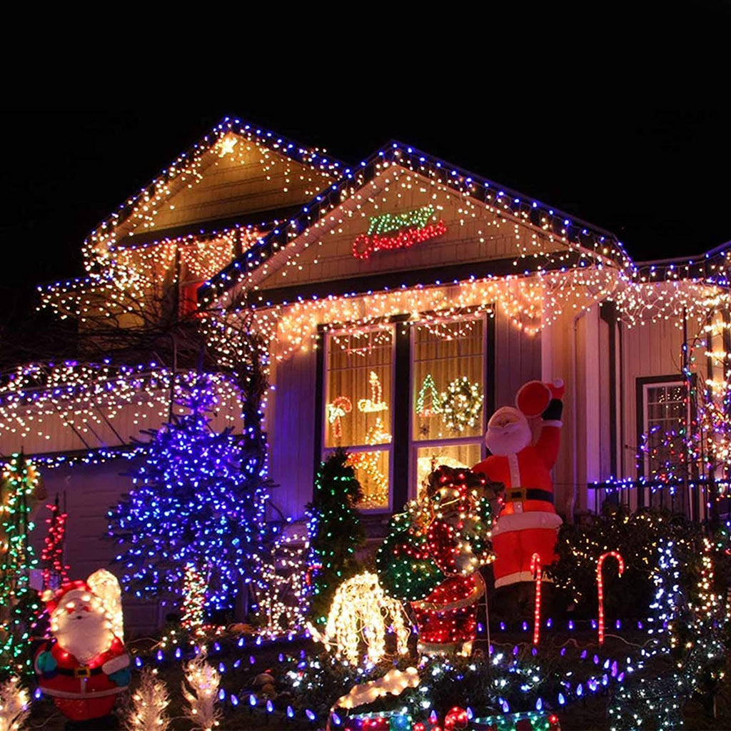 600LED Solar Christmas Lights Outdoor Waterproof 206.7ft 8 Modes F804432