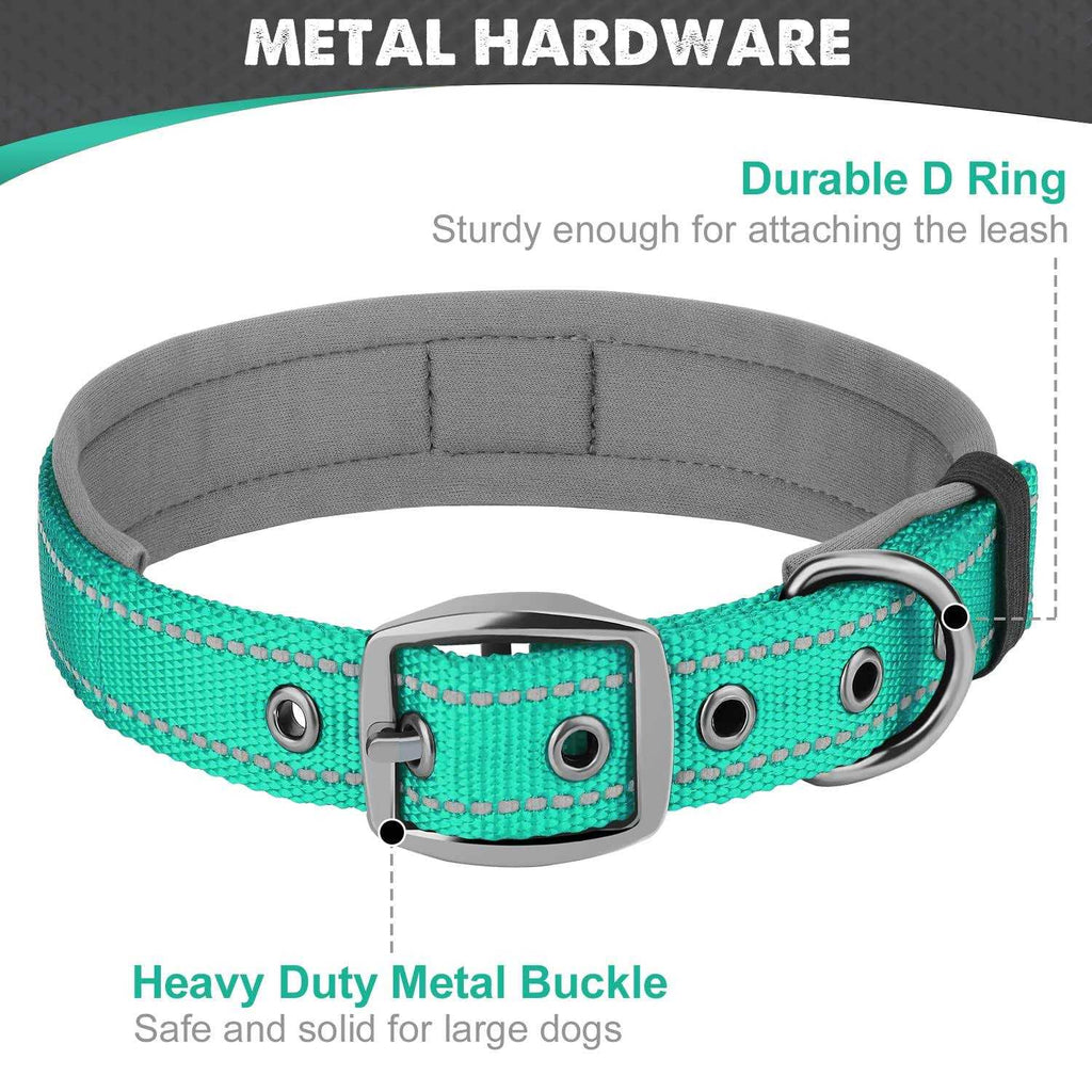 Reflective Neoprene Padded Nylon Adjustable Dog Collar L384