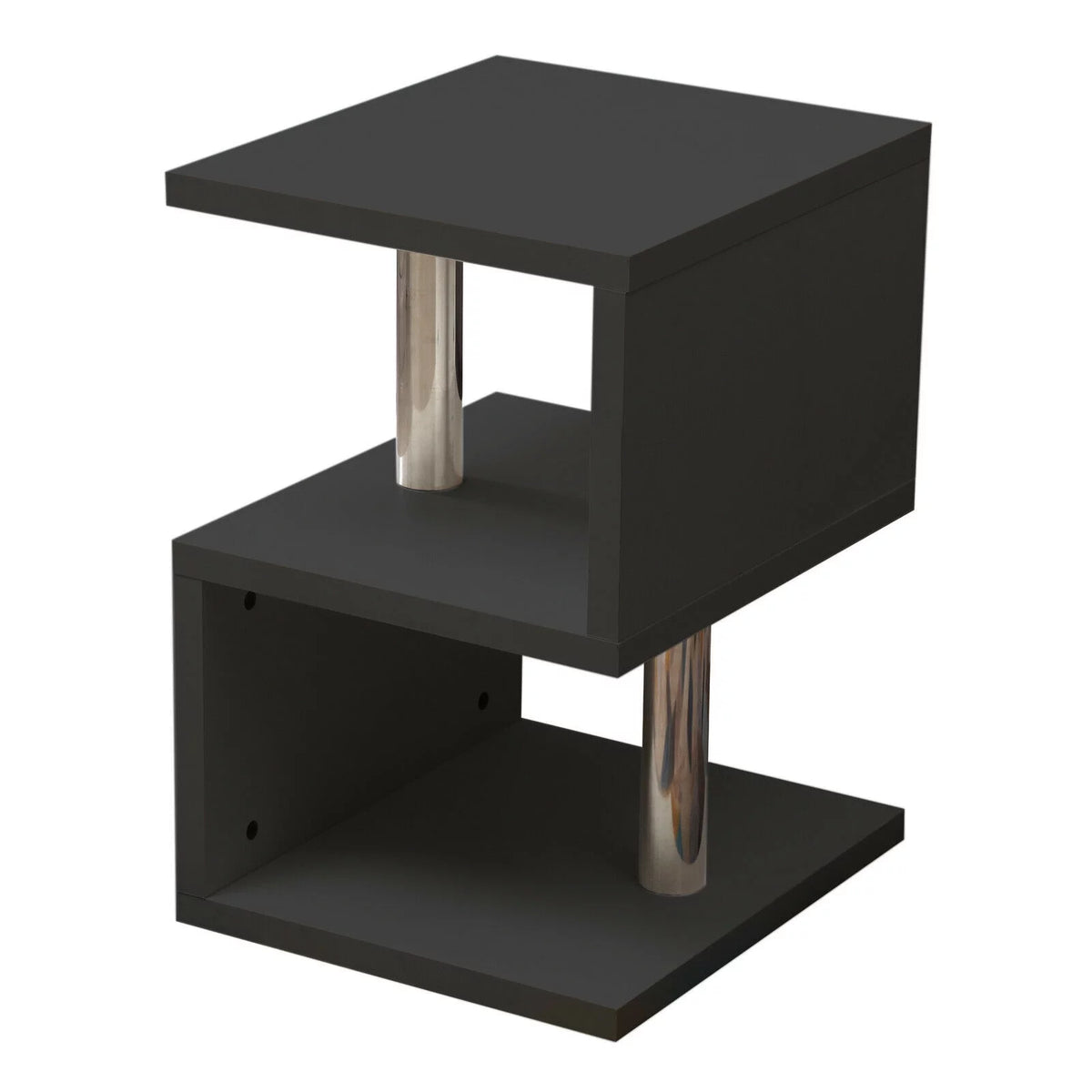 Black High Gloss S-Shaped Coffee Table with LED Backlight G86859