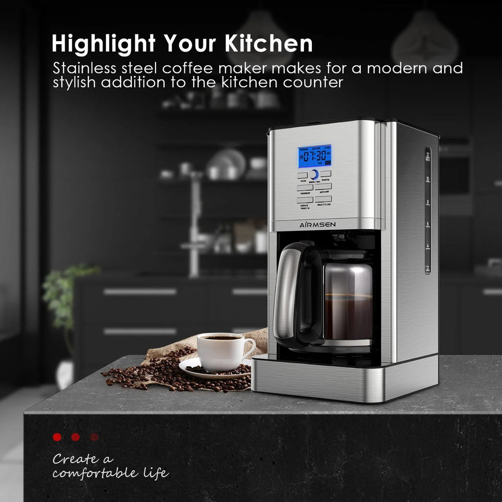 Stainless Steel 12 Cup Programmable Drip Coffee Maker R5843