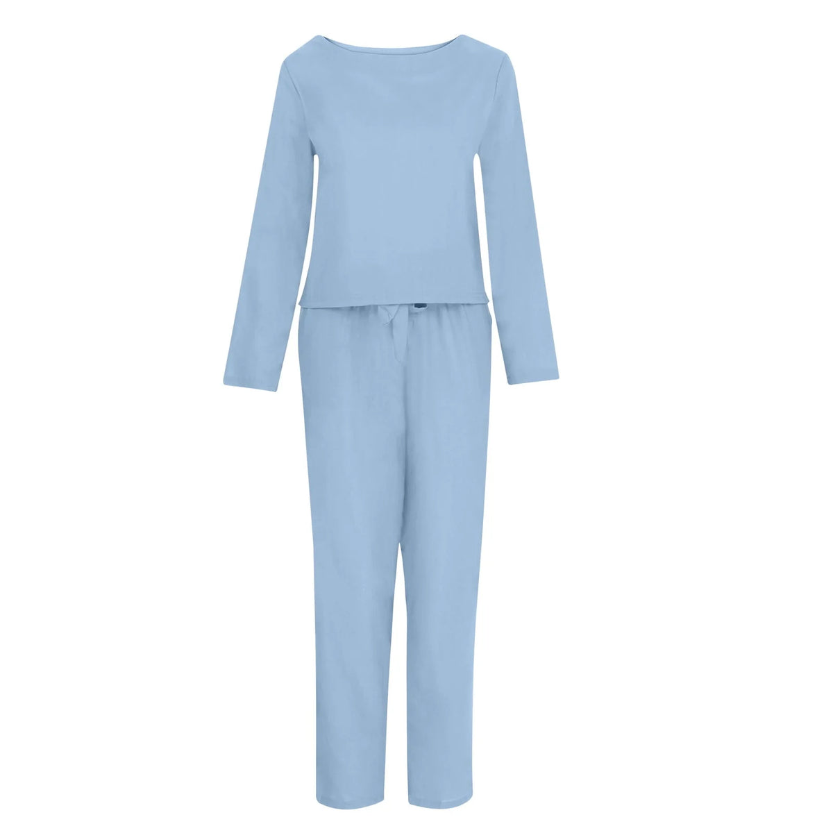 Women's Casual 2 Piece Long Sleeve Top and Tie Waist Pants Lounge Set W4488