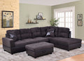 3 PCS L-Shaped Sectional Sofa Set with Storage Ottoman and Pillows P26845