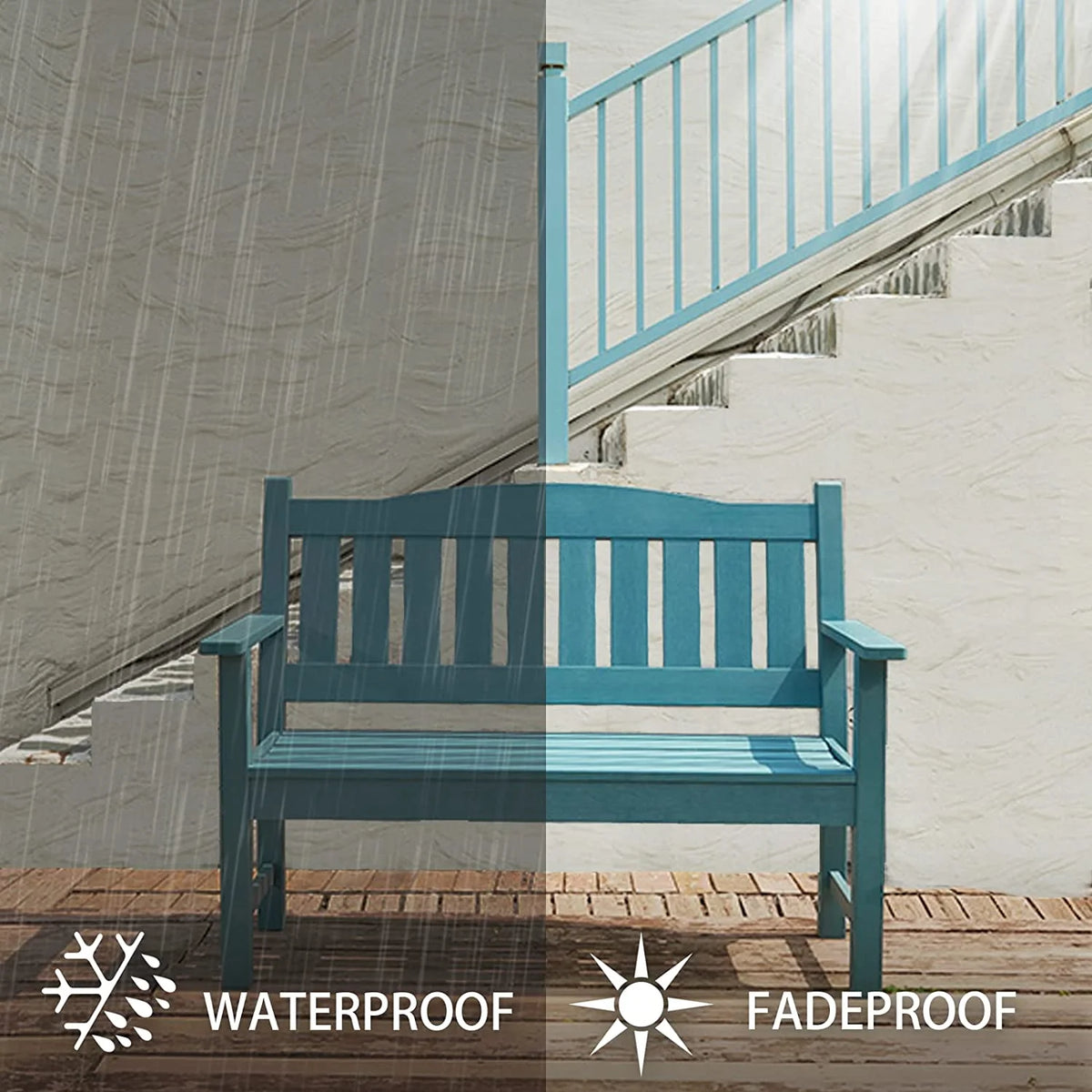 Poly Lumber Weatherproof 2-Person 50" Outdoor Bench A7013