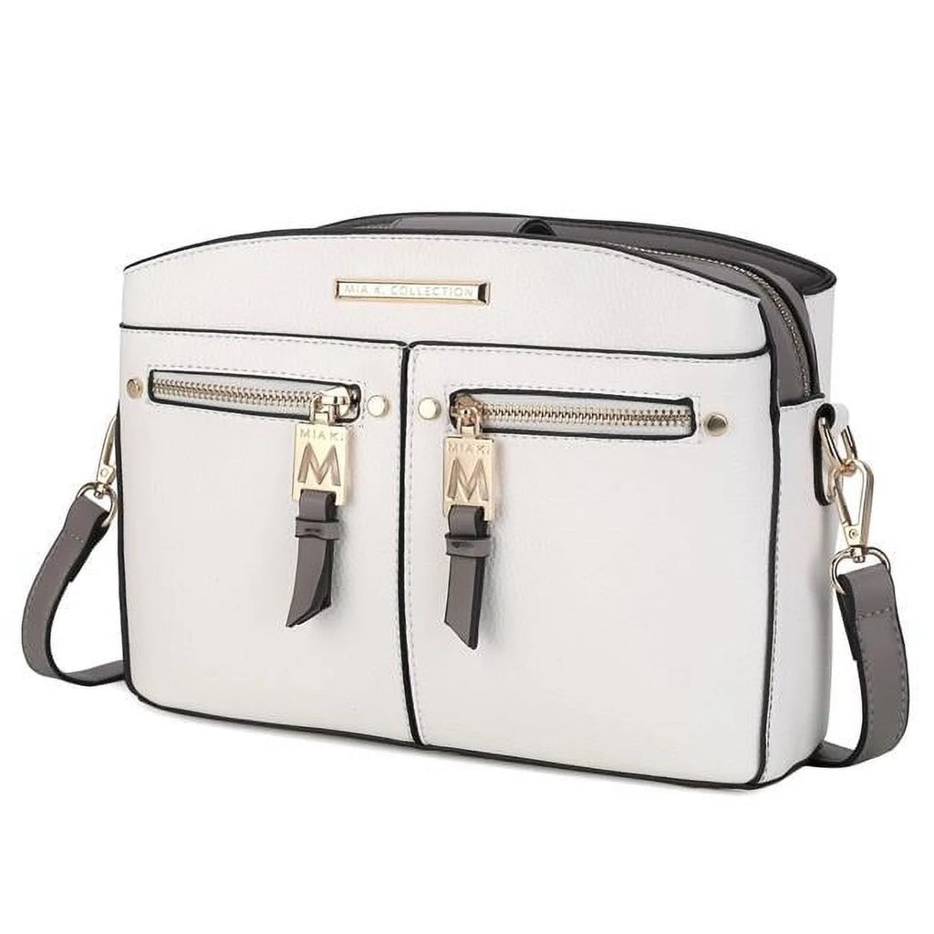 White Vegan Leather Crossbody Bag W847