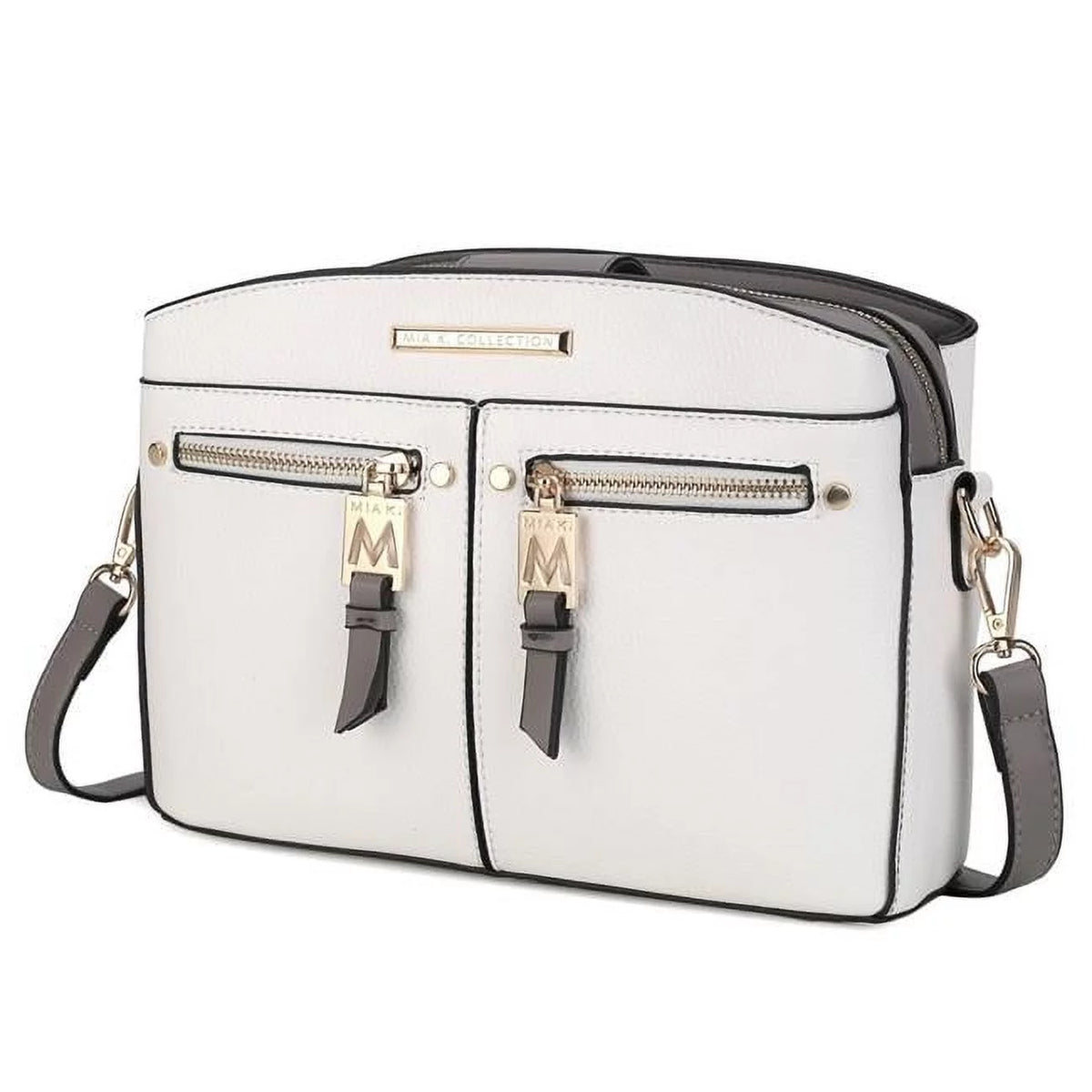 White Vegan Leather Crossbody Bag W847