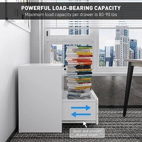 Black 4 Drawer Metal File Cabinet with Lock M74414