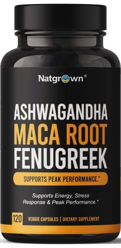 Ashwagandha Maca Root Fenugreek Extract Capsules 120ct K127