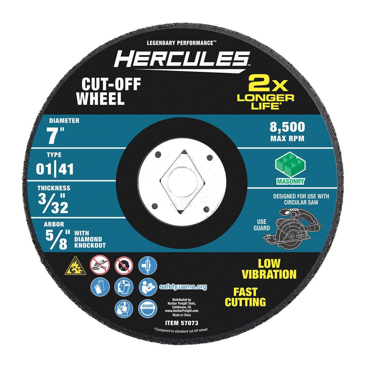 7 in. x 3/32 in. x 5/8 in. Masonry Cut-Off Wheel T1113