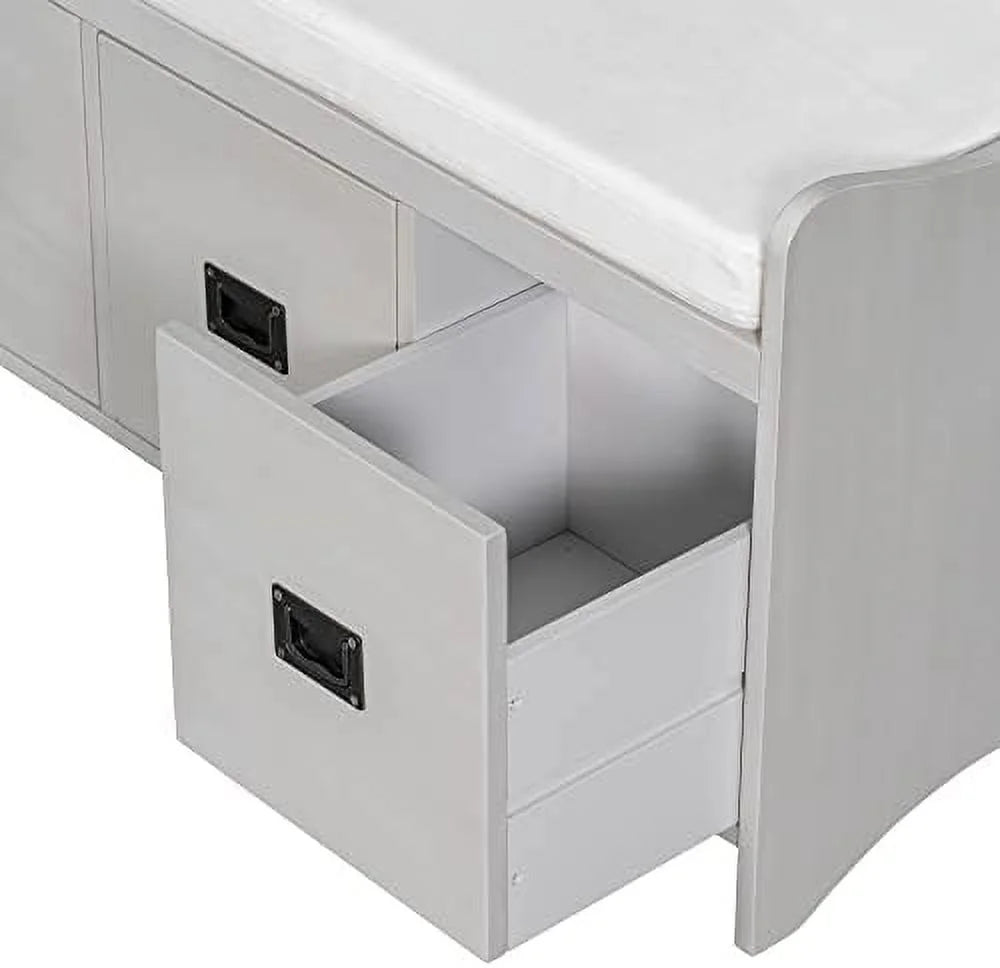 48" Entry Bench with Removable Cushion and 4 Drawers White C849