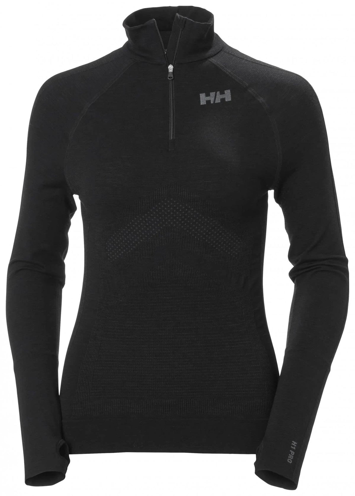 Black Merino 1/2 Zip Top B43919