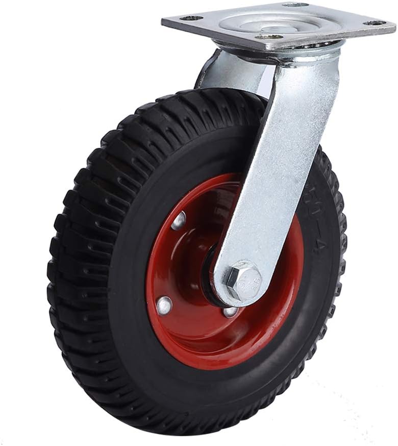 8 inch Black Rubber Swivel Casters Y93574