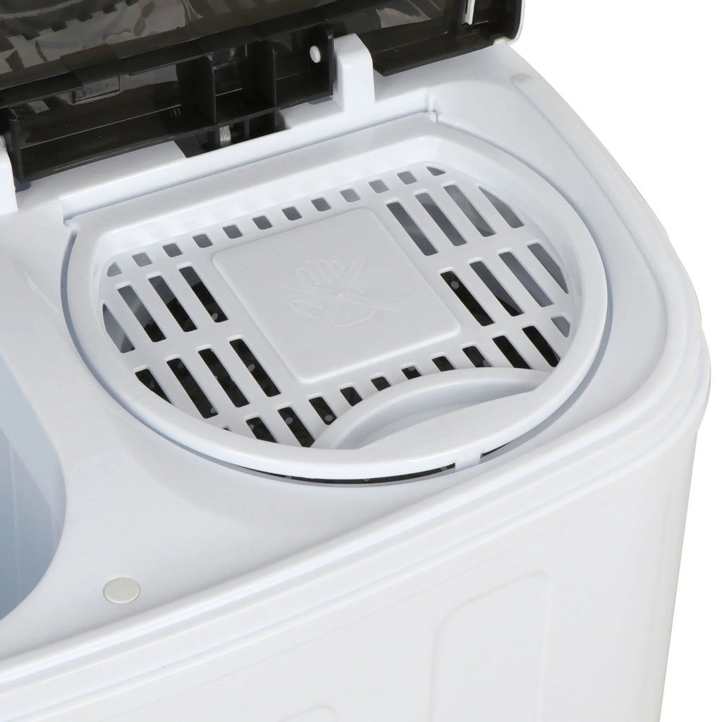 Twin Tub Portable Compact Wash Machine 13lbs Semi-Automatic White D510