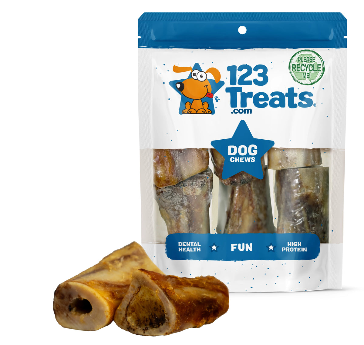 Beef Bone Chews for Dogs 3-4 inches 6 Count Z252572