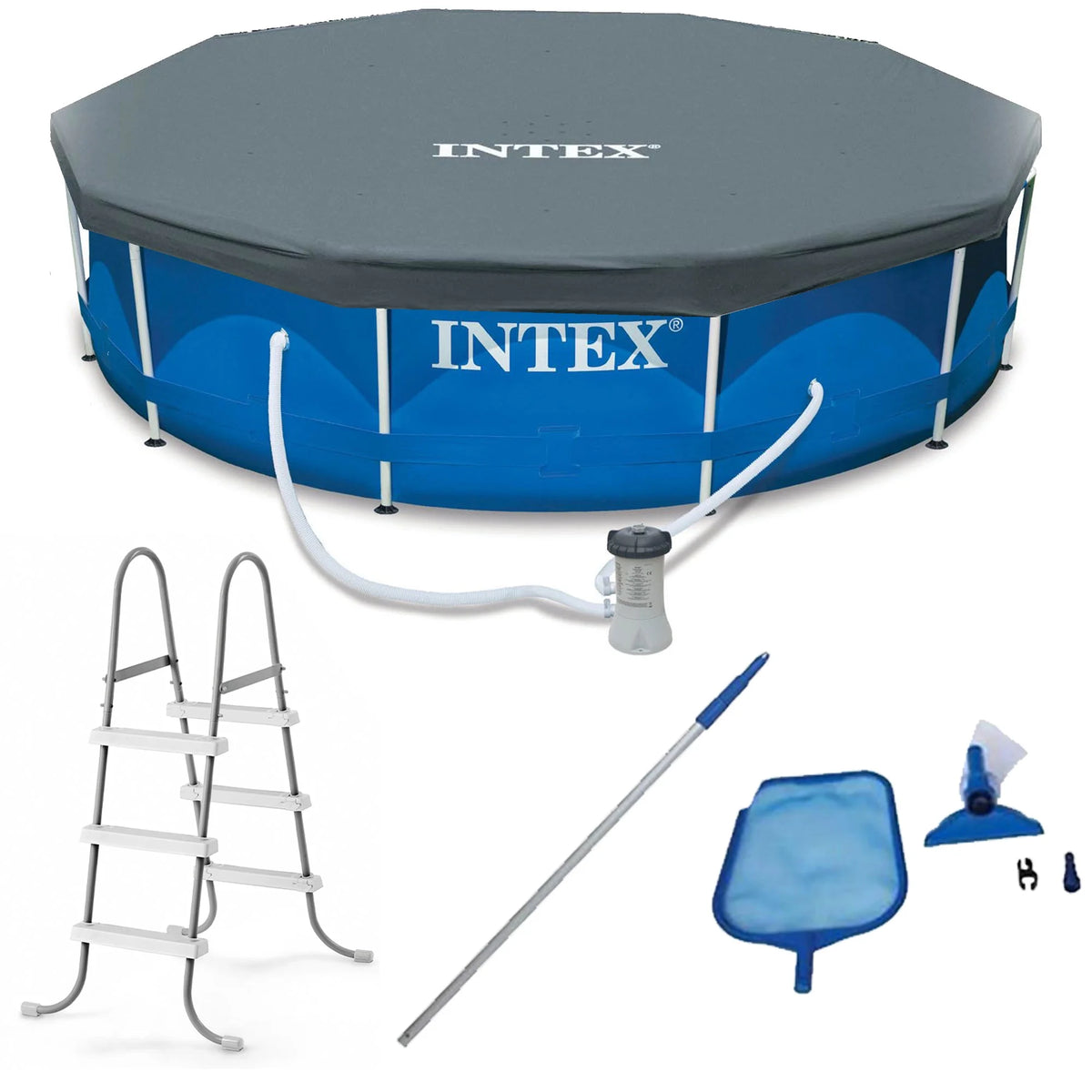 12 x 2.5 Foot Metal Frame Above Ground Pool with Filter H47677
