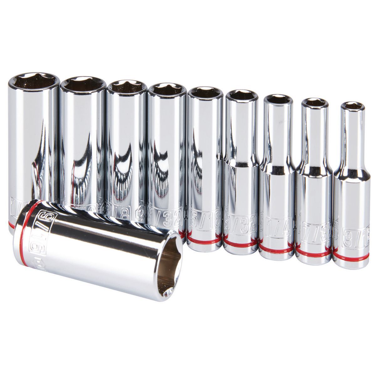 1/4 in. Drive SAE Chrome Deep Socket Set, 10-Piece S75875