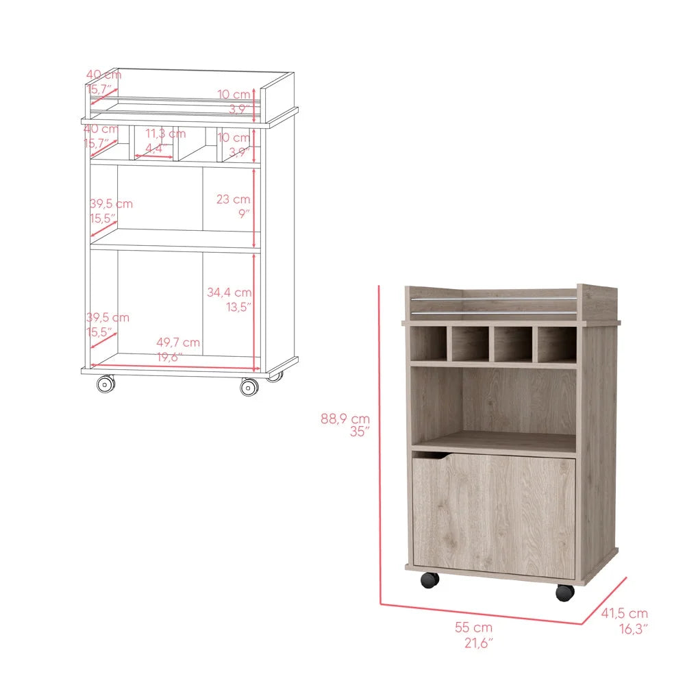 Light Pine Bar Cart F7476