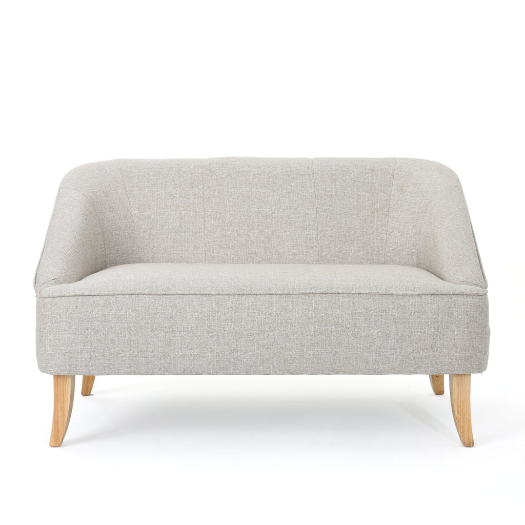 Beige Fabric Loveseat T1864
