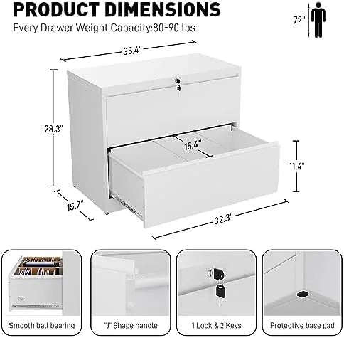 Black 4 Drawer Metal File Cabinet with Lock M74414