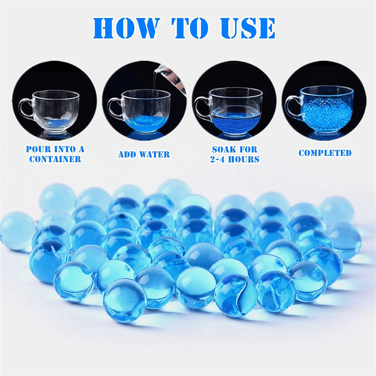 Gel Balls Blaster Ammo 7-8 mm 50K Pieces Colorful Water Beads C3576