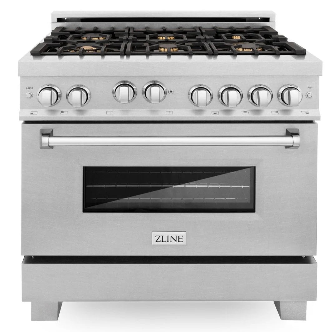 36 in. Gas Burner/Gas Oven Stainless with Brass Burners H593