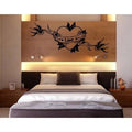 Heart Wall Decal Vinyl Art Home Decor Gray 59in x 23in D2626