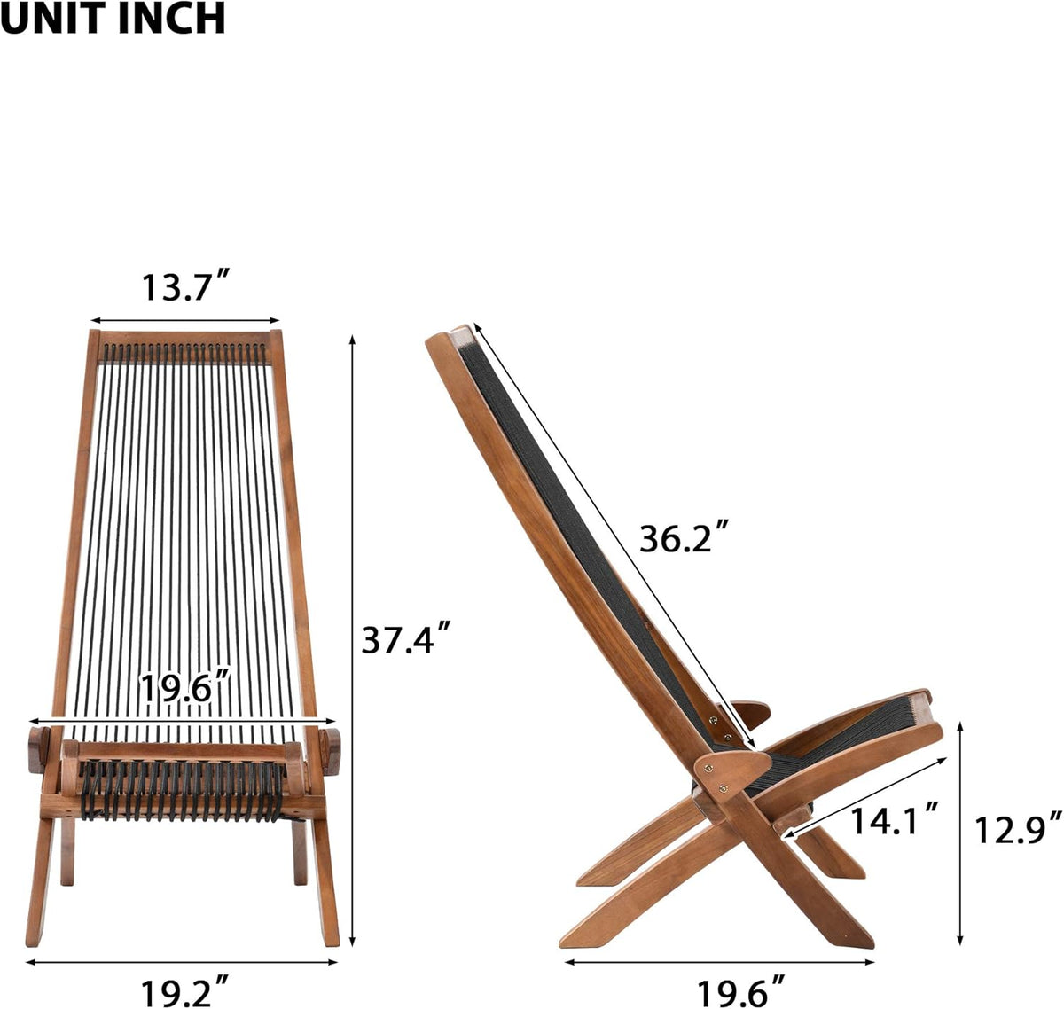 Folding Wooden Outdoor Lounge Chair C500003