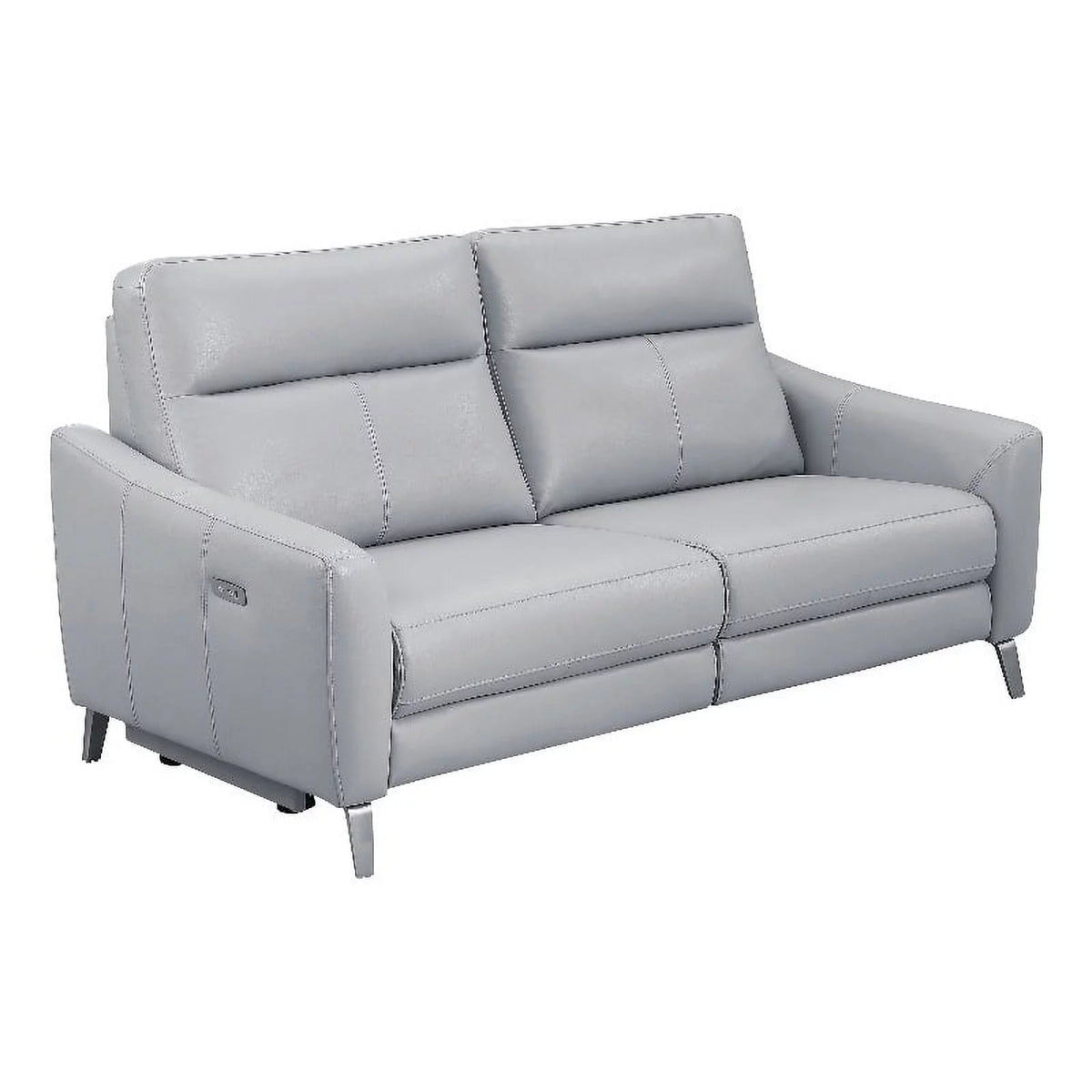 Gray Faux Leather Power Sofa Z450
