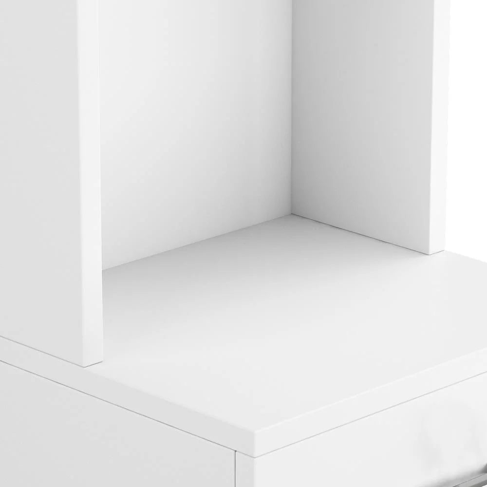 White Tall Storage Cabinet with Drawer P337525