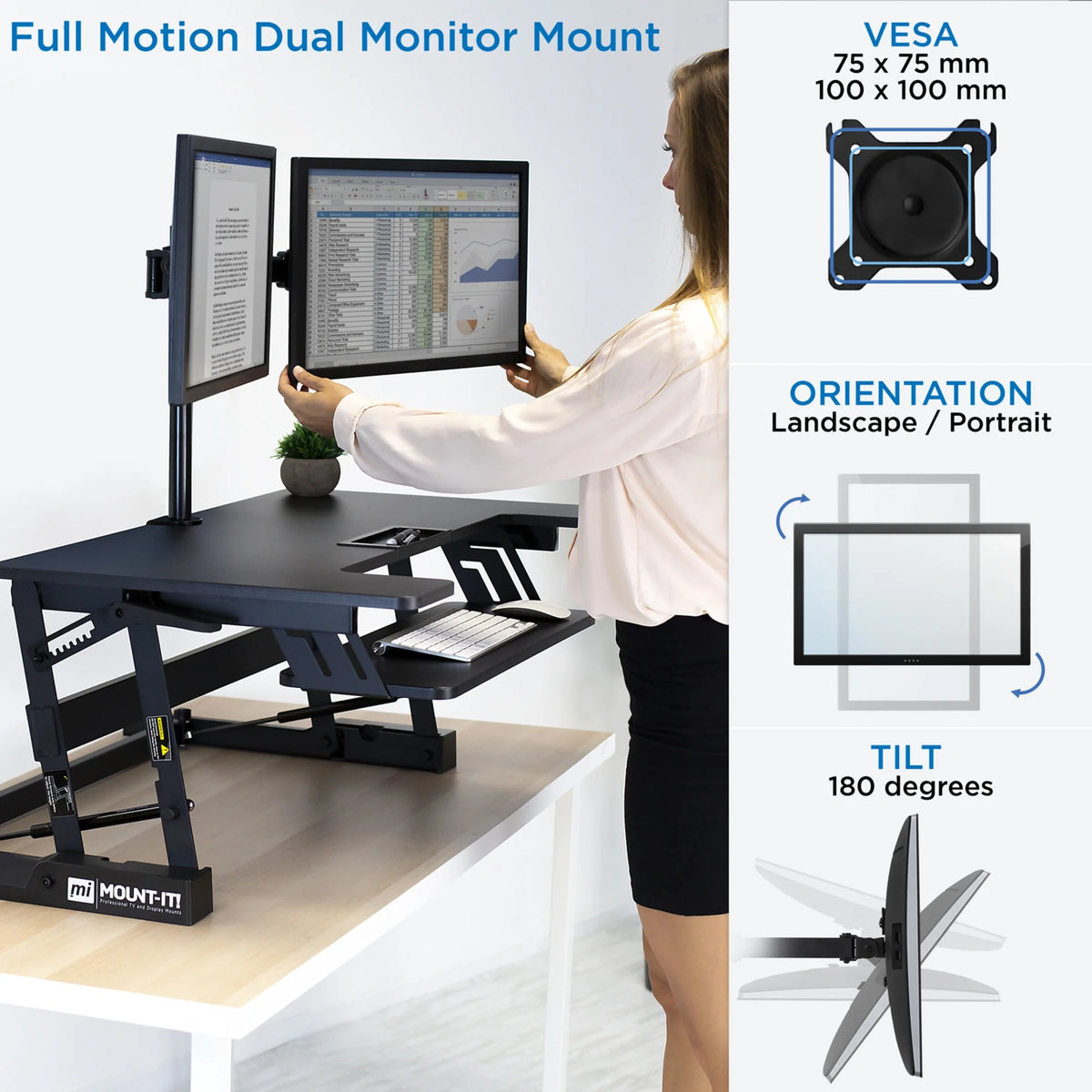 Black Standing Desk Converter Q5083