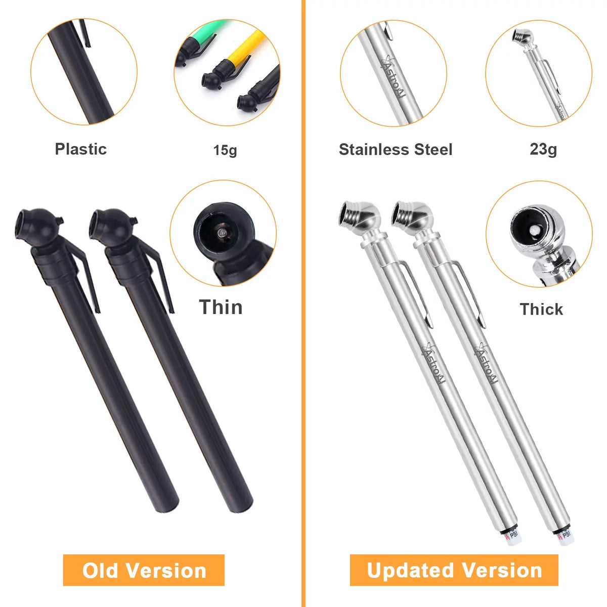 Tire Pressure Gauge 5 Pack Stainless Steel Pencil 10-75 PSI V1658
