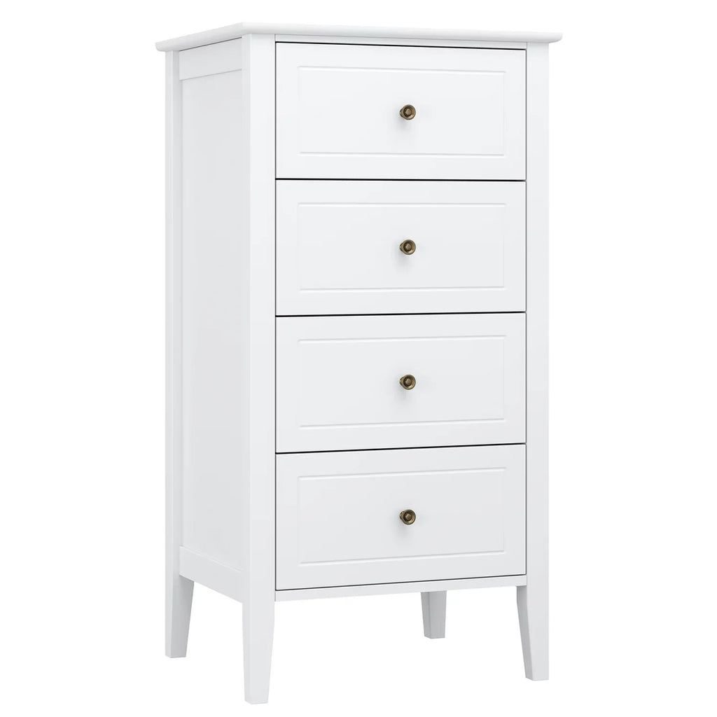 White 4 Drawer Wood Dresser T54028