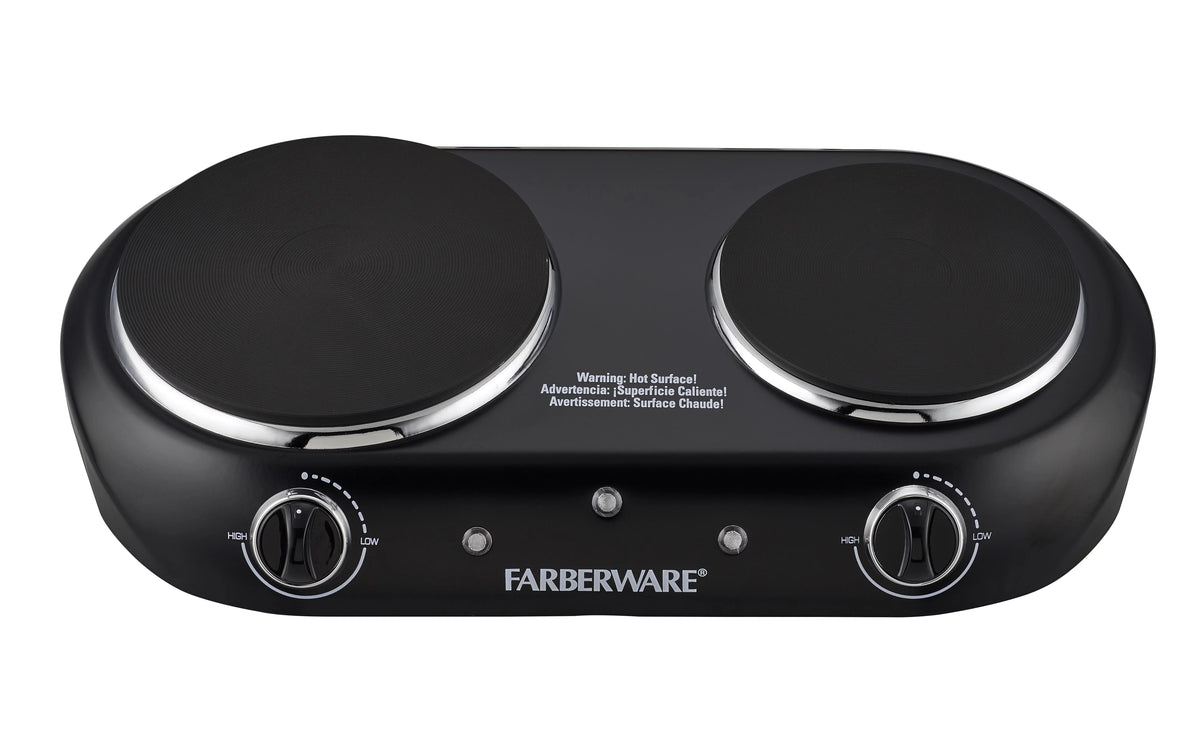 Black Double Burner Electric Cooktop L17625