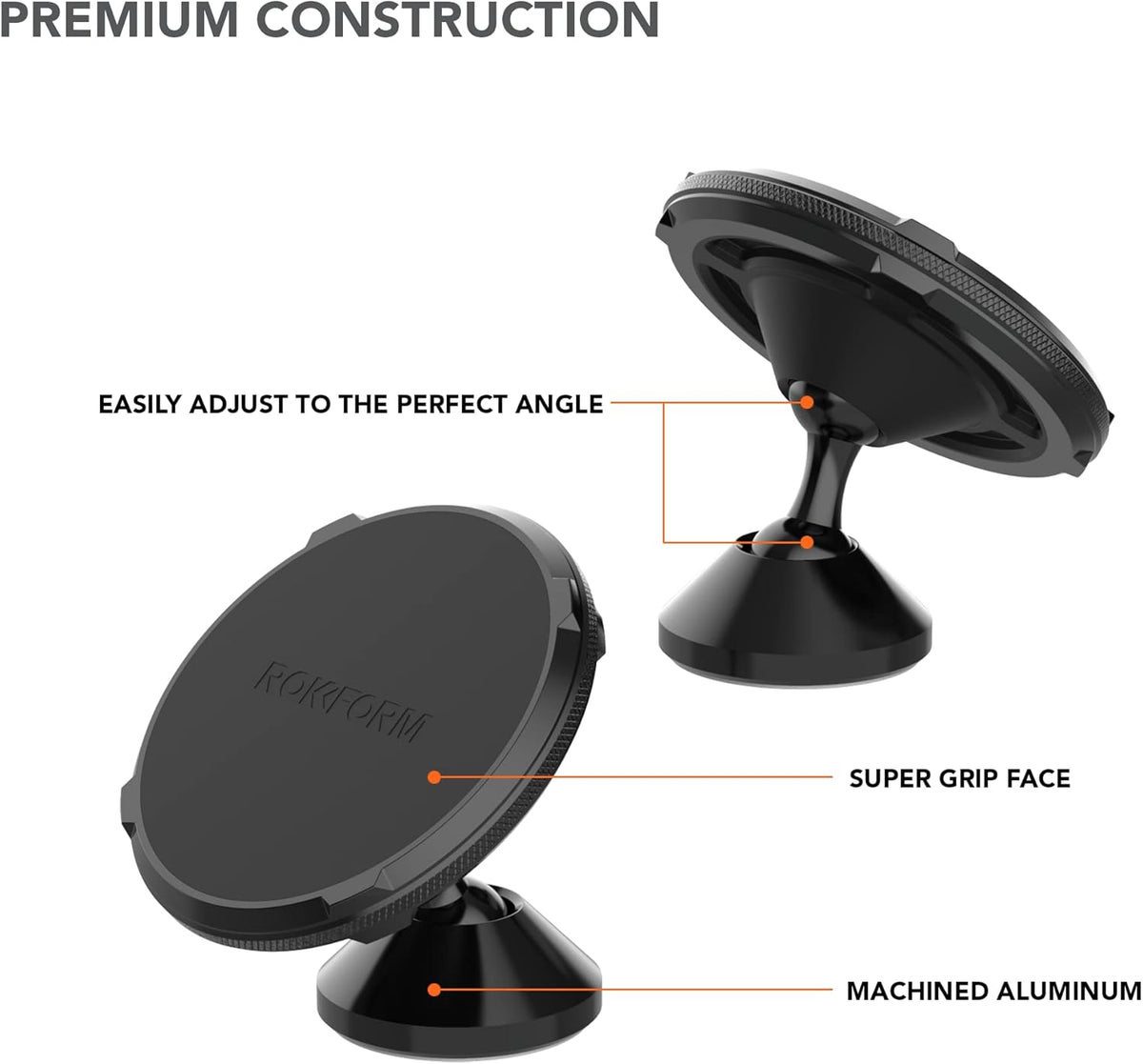 Adjustable Dual Magnet Car Mount, 360° Swivel Cell Phone Holder L607437