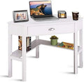 White Corner Desk with Drawer & Shelf S94889